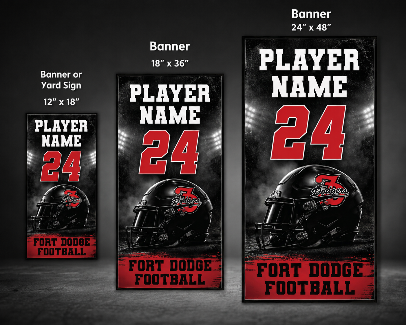 Personalized Fort Dodge Football Player Banner
