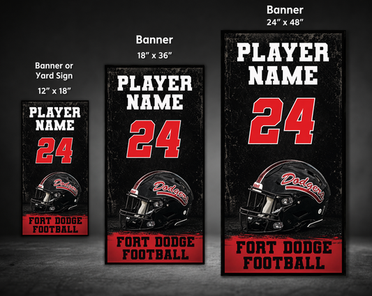 Personalized Fort Dodge Football Yard Sign – 12" × 18"