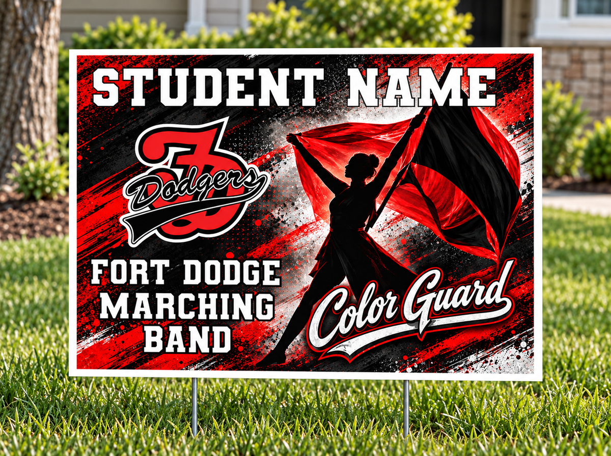 Personalized Dodger Color Guard Yard Sign