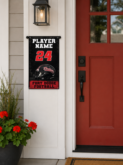 Personalized Fort Dodge Football Player Banner