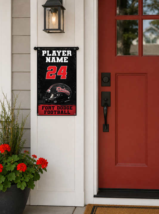 Personalized Fort Dodge Football Player Banner