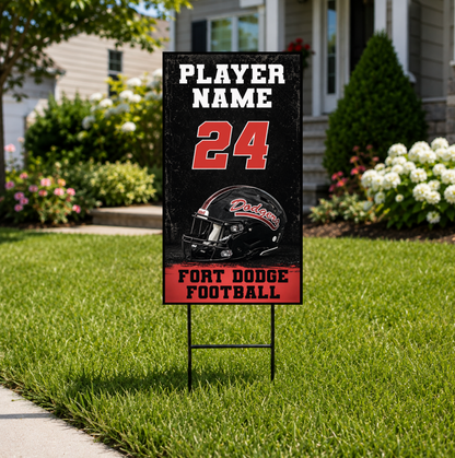 Personalized Fort Dodge Football Yard Sign – 12" × 18"