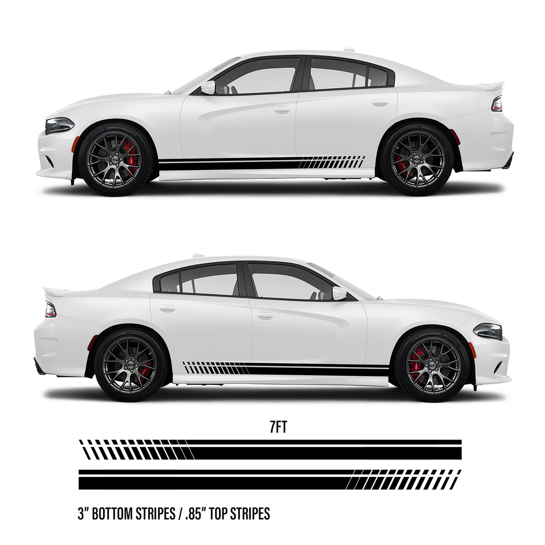 Faded Rocker Panel Vinyl Stripe Kit