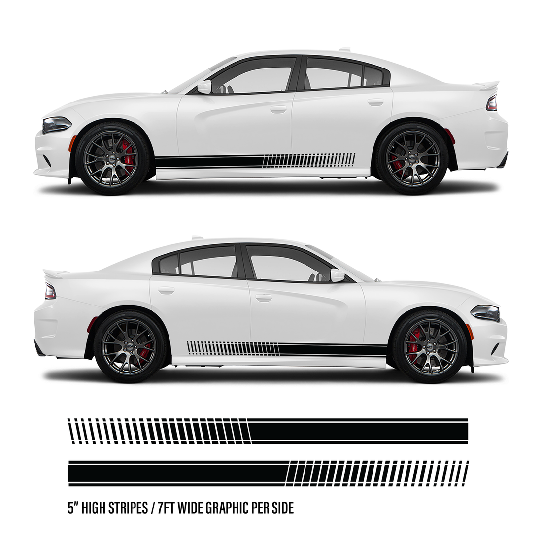 Trio Faded Rocker Panel Vinyl Stripe Kit